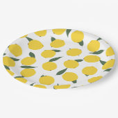 Geel leemon en groene bladeren papieren bordje (Gekanteld)