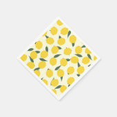 Geel leemon en groene bladeren servet (Hoek)