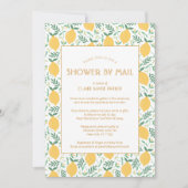 Geel Lemon Citrus Greenery Baby shower per post Kaart (Voorkant)