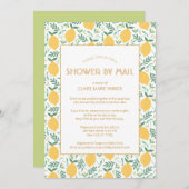 Geel Lemon Citrus Greenery Baby shower per post Kaart (Voorkant / Achterkant)