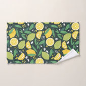 Geel lemon en groen Limoen fruitpatroon Bad Handdoek (Handdoek)