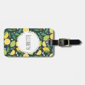 Geel lemon en groen Limoen fruitpatroon Bagagelabel (Voorkant horizontaal)