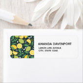 Geel lemon en groen Limoen fruitpatroon Etiket (Insitu)