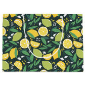 Geel lemon en groen Limoen fruitpatroon Groot Cadeauzakje