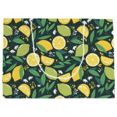 Geel lemon en groen Limoen fruitpatroon Groot Cadeauzakje