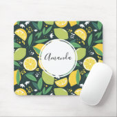 Geel lemon en groen Limoen fruitpatroon Muismat (Met muis)