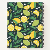 Geel lemon en groen Limoen fruitpatroon Notitieboek (Achterkant)