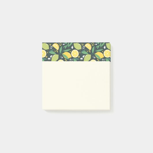 Geel lemon en groen Limoen fruitpatroon Post-it® Notes (Voorkant)