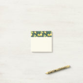 Geel lemon en groen Limoen fruitpatroon Post-it® Notes (Op bureau)