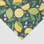 Geel lemon en groen Limoen fruitpatroon Tissuepapier (Detail)