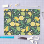 Geel lemon en groen Limoen fruitpatroon Tissuepapier (Craft)