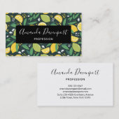 Geel lemon en groen Limoen fruitpatroon Visitekaartje (Voorkant / Achterkant)