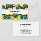 Geel lemon en groen Limoen fruitpatroon Visitekaartje (Voorkant / Achterkant)