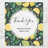 Geel lemon en groen Limoen fruitpatroon Wijn Etiket (Enkel label)