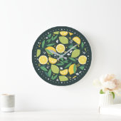 Geel lemon en groen Limoen fruitspatroon Grote Klok (Huis)