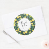Geel lemon en Limoen Fruit Food Pattern Hartelijk  Ronde Sticker (Envelop)