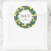 Geel lemon en Limoen Fruit Food Pattern Hartelijk  Ronde Sticker (Tas)