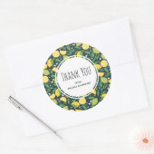 Geel lemon en Limoen Fruit Food Pattern Hartelijk  Ronde Sticker (Envelop)