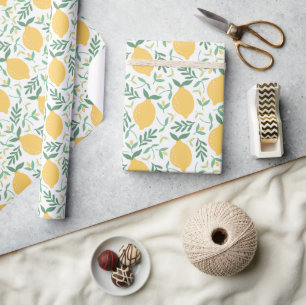 Geel lemon Fruit Pattern Food Cadeaupapier