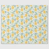 Geel lemon Fruit Pattern Food Cadeaupapier (Vlak)