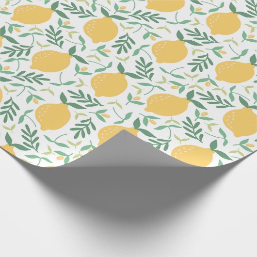 Geel lemon Fruit Pattern Food Cadeaupapier (Hoek)
