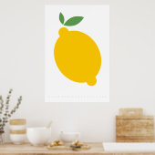 Geel Lemon Retro Poster 60's 70's Citaat (Keuken)