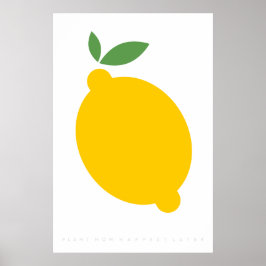 Geel Lemon Retro Poster 60's 70's Citaat