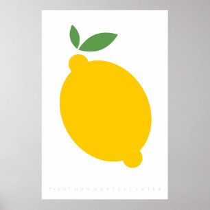 Geel Lemon Retro Poster 60's 70's Citaat