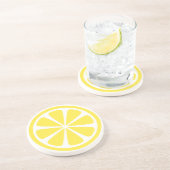 Geel Lemon Slice Round Sandstone-Onderzetter Zandsteen Onderzetter (Zijkant)