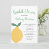 Geel lemonpatroon met Vrijgezellenfeest naam Kaart (Staand voorkant)