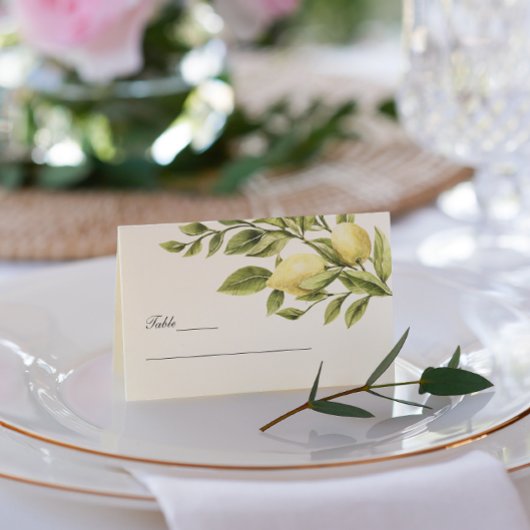 Geel | Lemons Leaves elegant Wedding Visitekaartje
