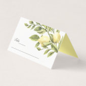 Geel | Lemons Leaves elegant Wedding Visitekaartje (Voorkant)