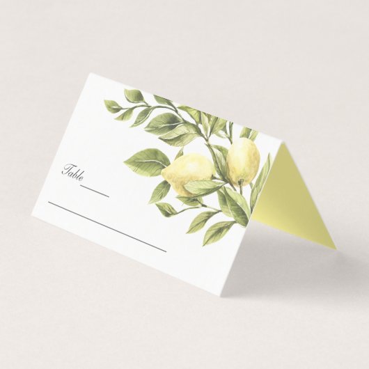 Geel | Lemons Leaves elegant Wedding Visitekaartje (Voorkant)