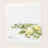 Geel | Lemons Leaves elegant Wedding Visitekaartje (Buitenkant ongevouwen)