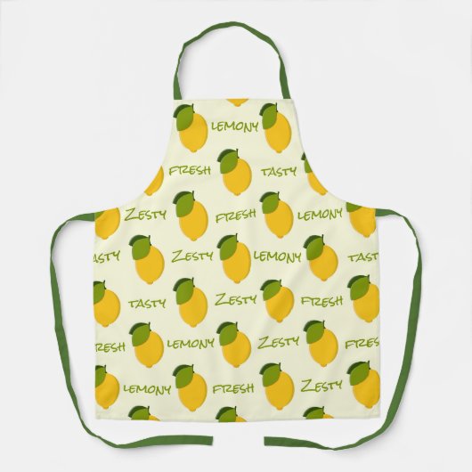 Geel lemons Pattern Fresh Zesty Tasty Lemony Schort (Voorkant)