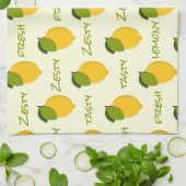 Geel lemons Pattern Fresh Zesty Tasty Lemony Theedoek (Gevouwen)