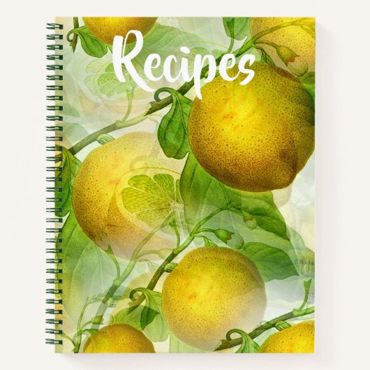 Geel Lemons Recipe Book Notitieboek (Voorkant)