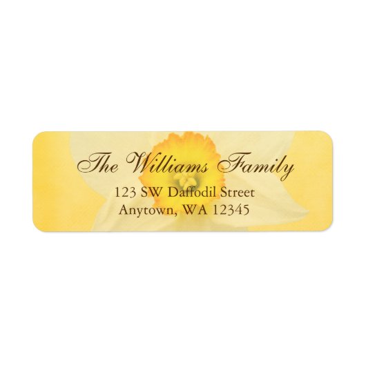 Geel lentestafodil-label voor terugzendadres gele etiket (Voorkant)