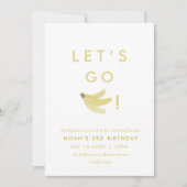 Geel Lets Go Bananen Verjaardag Banaan Party Thema Kaart (Voorkant)