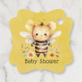 Geel Leuk Bumble Bee Florals Baby shower Bedankjes Labels (Achterkant)
