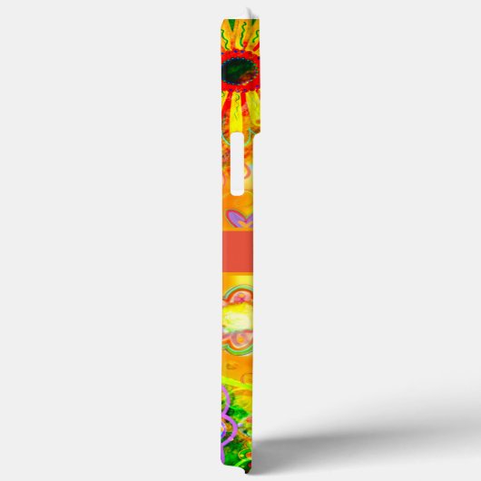 Geel Leuk Hart Bloemen Personaliseer Naam Case-Mate iPhone Case (Achterkant / Rechts)