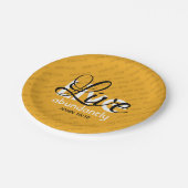 Geel LEVEN ABUNDANTLY John 10:10 Christelijk Papieren Bordje (Gekanteld)