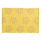 Geel Levendig Y2K Wildflower Bold Retro Spring Kussensloop (Achterkant)