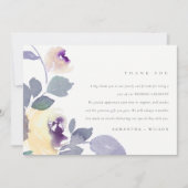 GEEL LIC PAARS ROOS WATERVERF FLORAL WEDING BEDANKKAART (Voorkant)