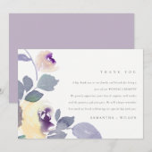 GEEL LIC PAARS ROOS WATERVERF FLORAL WEDING BEDANKKAART (Voorkant / Achterkant)