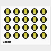 Geel licht Discoteca Tekst Sterren Verticale Stick Ronde Sticker (Vel)