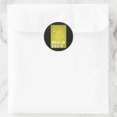 Geel licht Discoteca Tekst Sterren Verticale Stick Ronde Sticker (Tas)