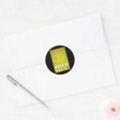 Geel licht Discoteca Tekst Sterren Verticale Stick Ronde Sticker (Envelop)