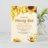 Geel Lief Honing Bijendag Kinderen Verjaardagsfees Kaart (Staand voorkant)