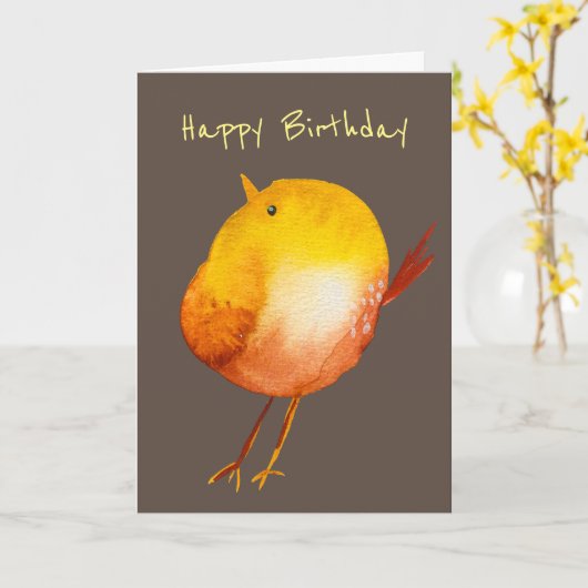 Geel lief vogeltje kaart (Gele Bloem)